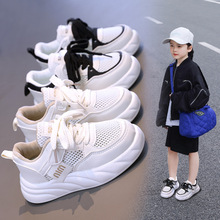 男童运动小白鞋2024年夏季新款女童网面休闲鞋小中大童跑步鞋潮
