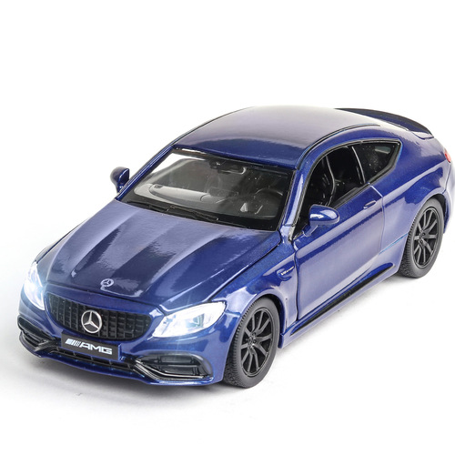 (Boxed) Simulation 1:32 Mercedes-Benz C63S with sound and light opening children's toy alloy car model 