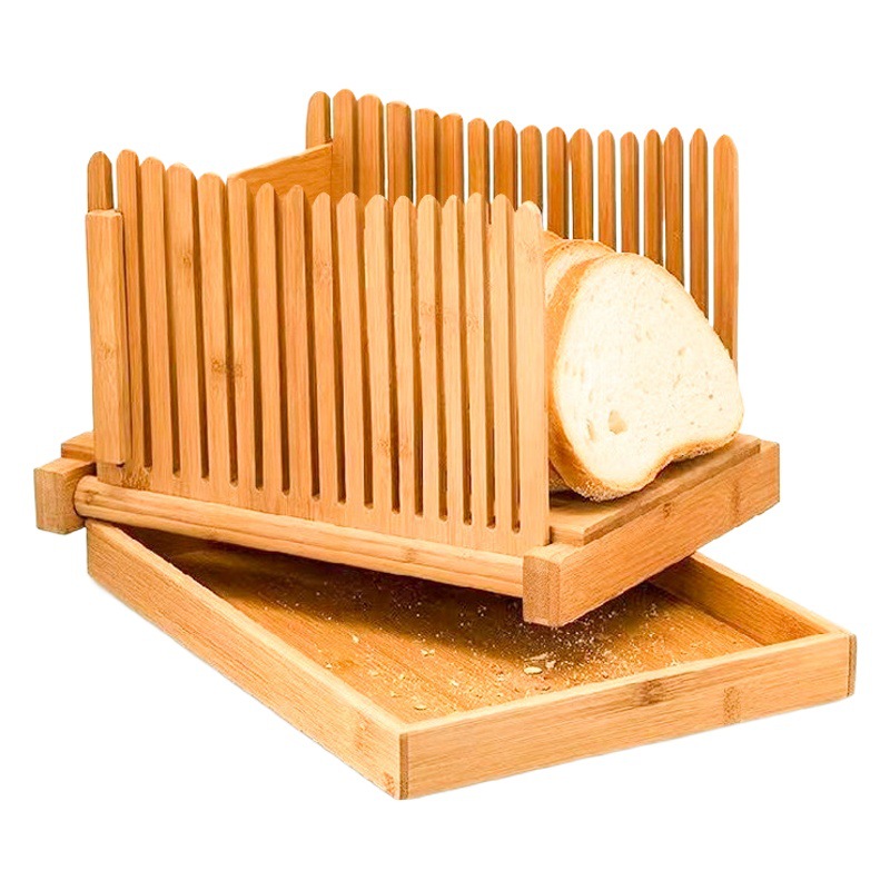 Cortador de pan de bambú placa de corte de pan tabla de cortar pan chips Placa de recogida rebanada de pan plegable al por mayor