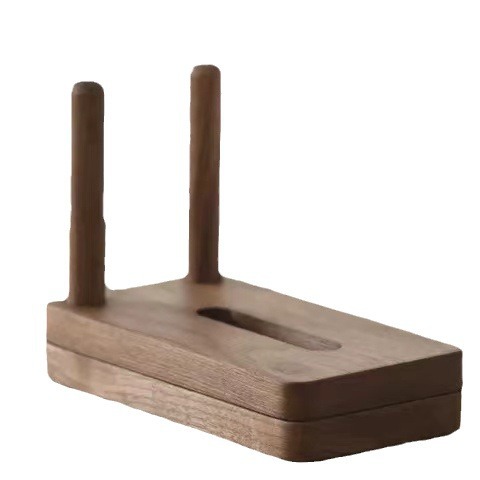 Nogal negro, haya, madera maciza, caja de pañuelos de lujo ligero, sala de estar, dormitorio, hogar, hotel, caja de dibujo, caja de papel simple de madera