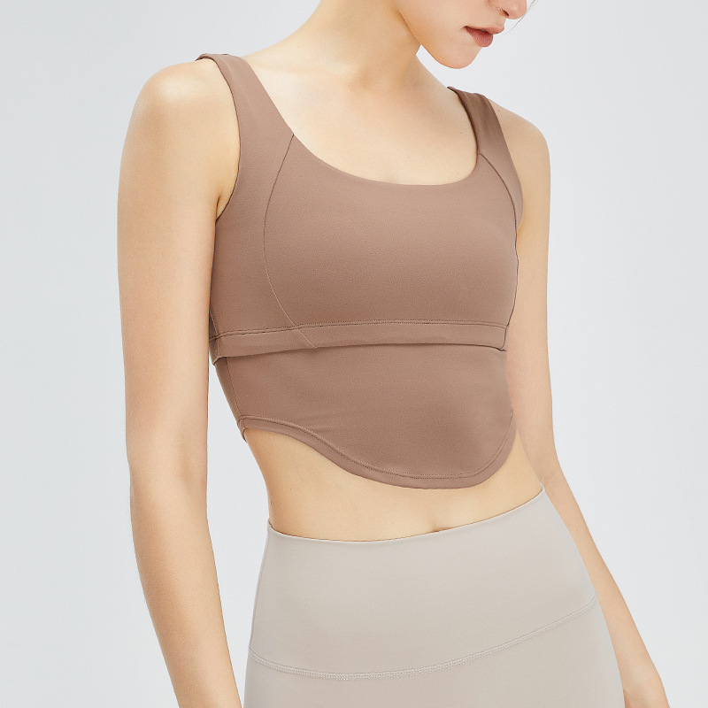 Sentido de la nube transfronteriza en forma de U ropa de yoga ropa interior deportiva de las mujeres sujetador de yoga sentido desnudo yoga Top Chaleco de yoga del todo fósforo