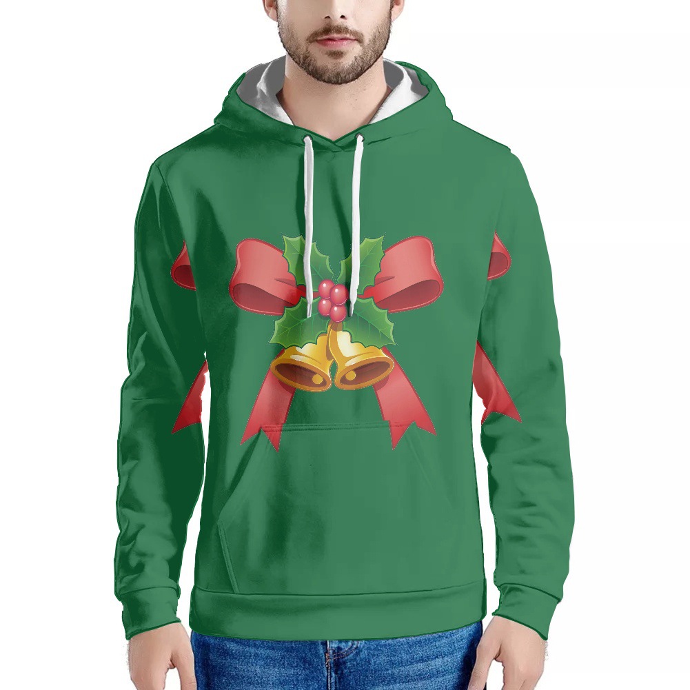 Vêtements pour hommes vente chaude sweat-shirt pour hommes cadeau créatif imprimé de Noël cloche cerf_voghion.com