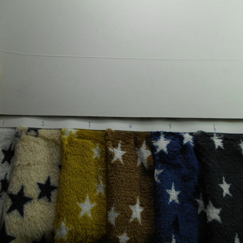 双面法兰绒布印花双面绒五角星大小星星毛绒拖鞋睡衣家纺面料批发