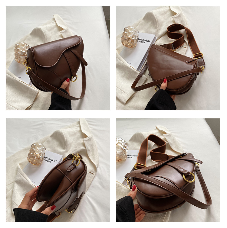 Women's Medium Summer Pu Leather Fashion Saddle Bag display picture 2