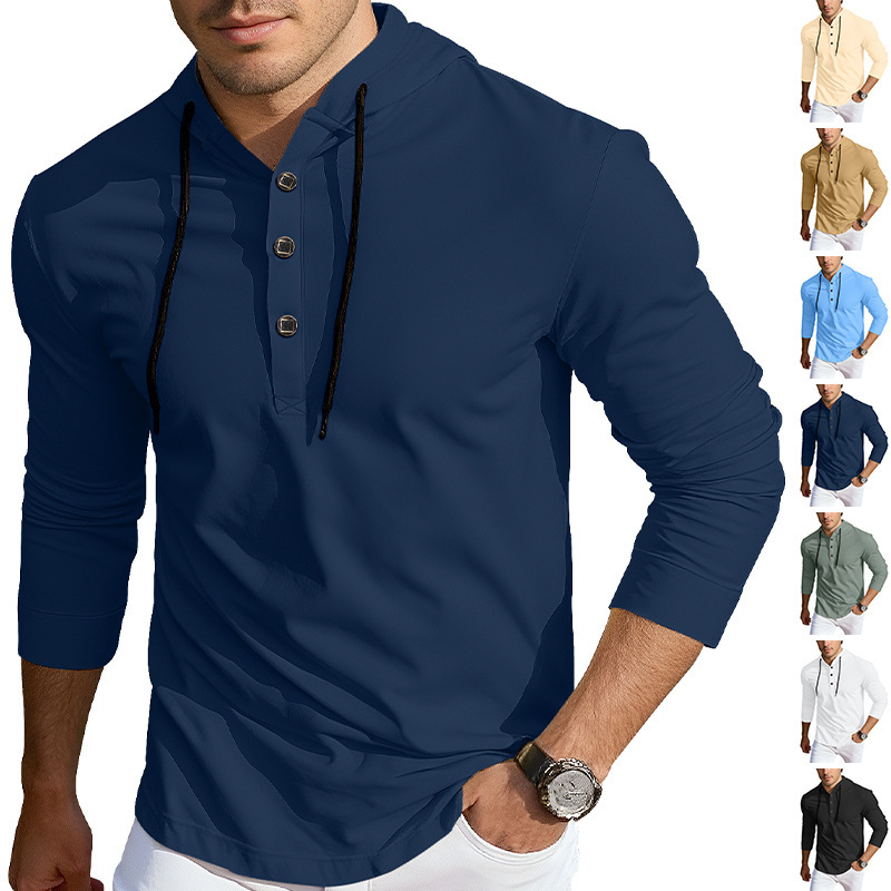 Cross-Border European and American Amazon Half-Cardigan Jacket Summer Fashion Casual Sweatshirt Hooded Long-Sleeve Men's Sweatshirt Shirt Cross-Border European and American Amazon Half-Cardigan Jacket Summer Fashion Casual Sweatshirt Hooded Long-Sleeve Men's Sweatshirt Shirt
