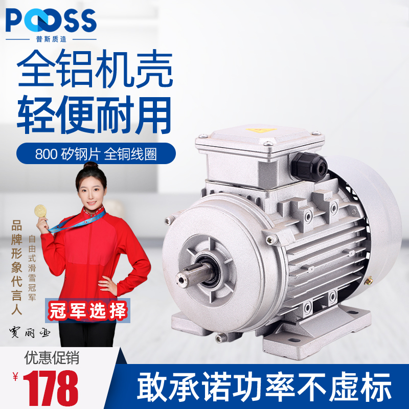 j8wB30国标380V马达电动机2k铜芯普斯铝壳三相750卧式YS372有刷g3