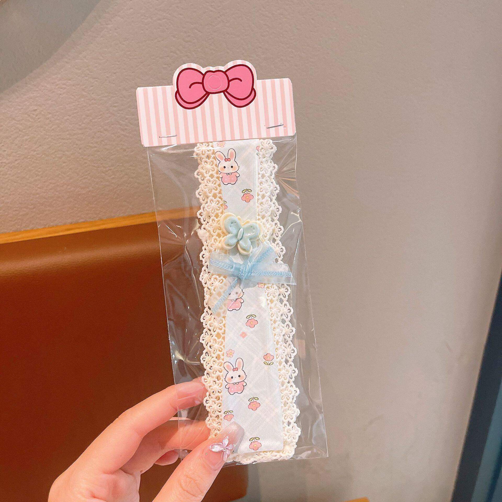 1# ブルーレース付きロングヘアピン、長さ約17cm