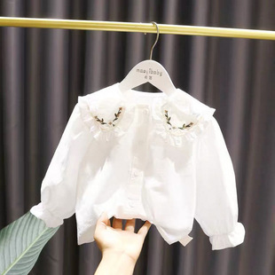 [Exquisite Embroidery] Girls Doll Collar Shirt Spring and Autumn Long Sleeve 2025 New Baby Girl Internet Celebrity Fashionable Children