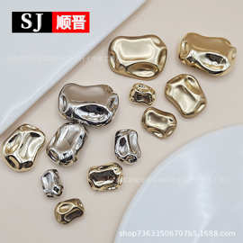 HXB6549胖花生手缝金属小香风大衣风衣外套毛衣扣子纽扣高级感