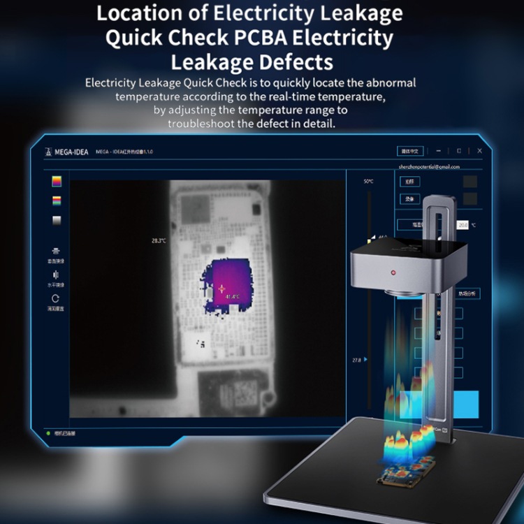 Análisis de imágenes térmicas infrarrojas 3D de Qianli MEGA-IDEA Super IR Cam 2S