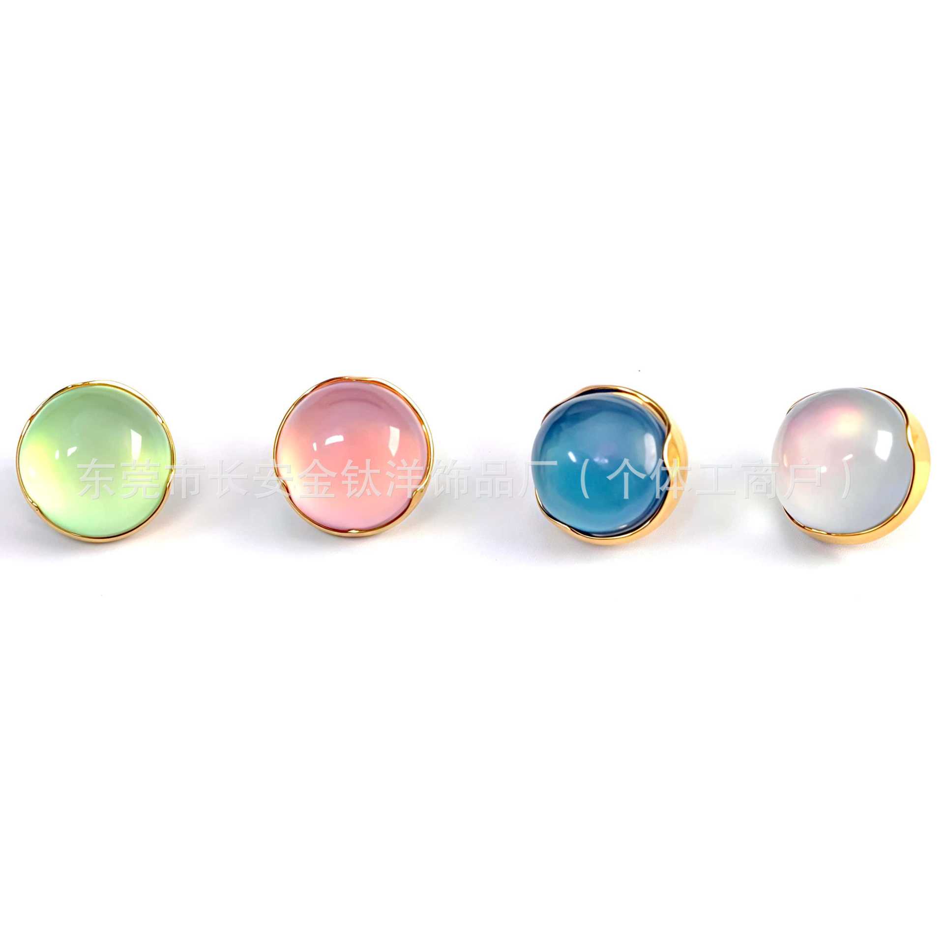 ASTM F136 Titanium 18K Gold Plated Wavy Edge Cat's Eye Stone Earring Labret Stud Lip Nose Nail Piercing Jewelry detail image 7