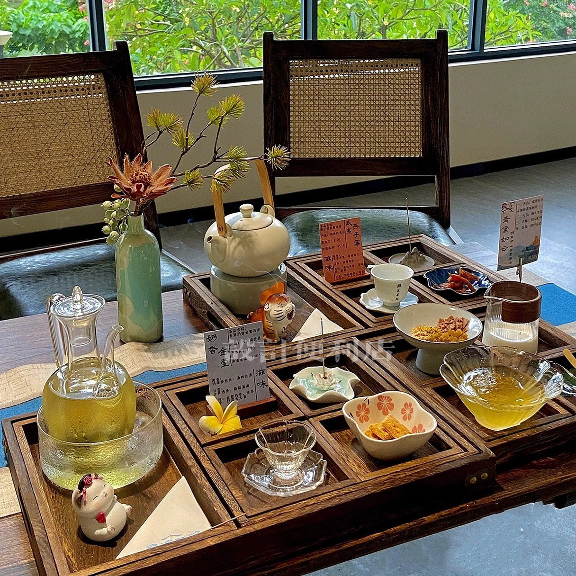 Набор подносов для послеобеденного чая, китайский ресторан, чайная комната, чайный набор для холодного заваривания, поднос для чая из цельного дерева