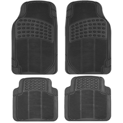 Cross-border best-selling PVC car floor mats, non-slip, waterproof, suitable for all seasons (Universal Foot Pad) - 4-piece-set-black