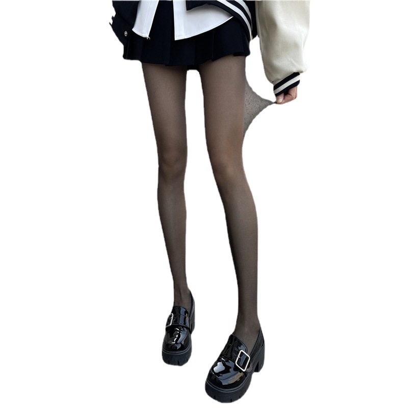 Medias de seda al por mayor JK seda negra sexy ultrafino transparente anti-enganche que basa los calcetines pantimedias de seda con núcleo de verano para mujer