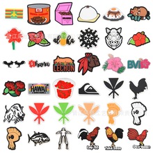 夏威夷系列洞洞鞋鞋花装饰扣diy配饰新款pvc软胶沙滩鞋饰品鞋扣