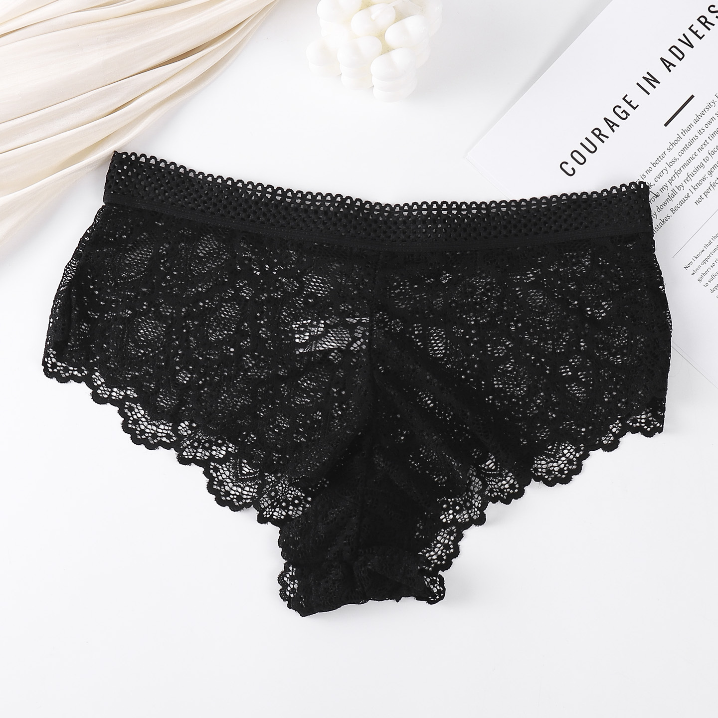 Nuevas pantalones de encaje delgadas sexy puramente belleza de la cintura aérea sin fijación de pantalones de belleza de la mujer al por mayor