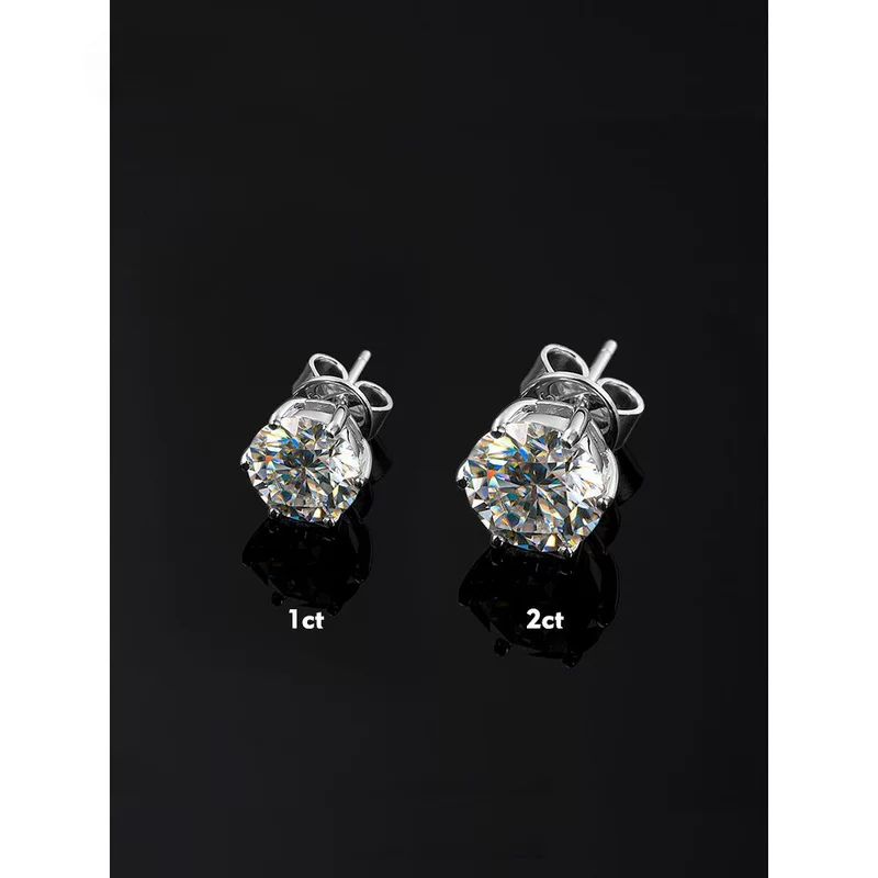 Серьги с моиссанитом S925 из чистого серебра, цвет D, имитация алмаза, европейско-американский хип-хоп стиль