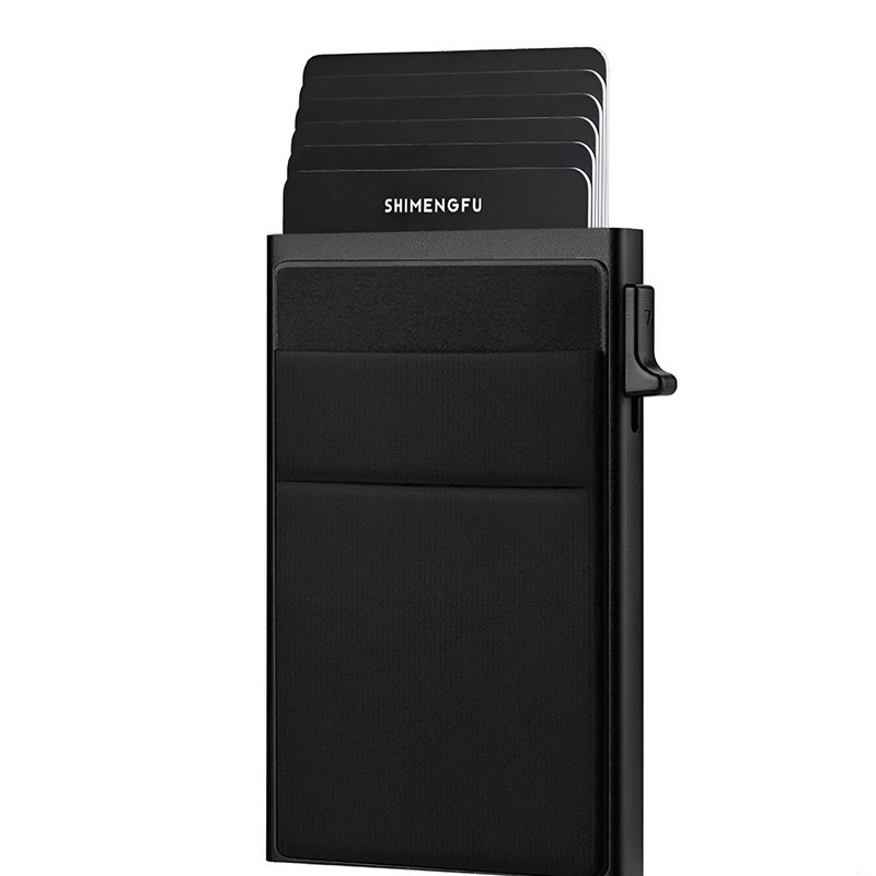 Rfid Side-Push Metal Wallet Anti-Theft Multi-Card Slot Metal Card Holder Aluminum Alloy Card Case Unisex Credit Card Case