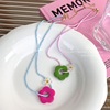 Cute acrylic fashionable necklace from pearl, chain for key bag , flowered