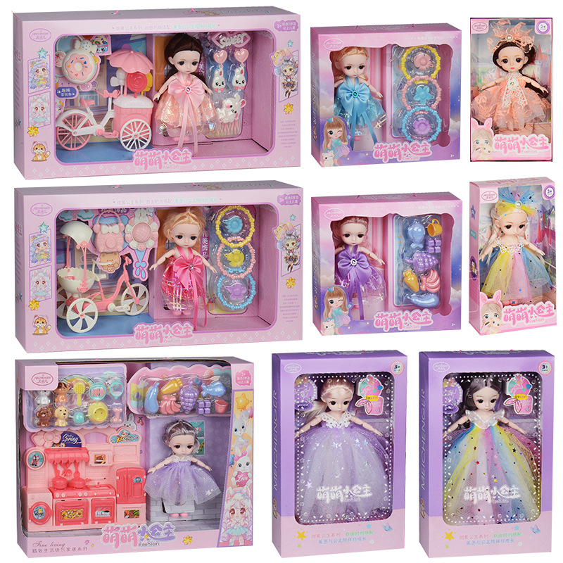 Juego de juegos para niñas, regalo de juguete, vestido, traje de muñeca Barbie, juego de caja de regalo de muñeca de princesa femenina para niños