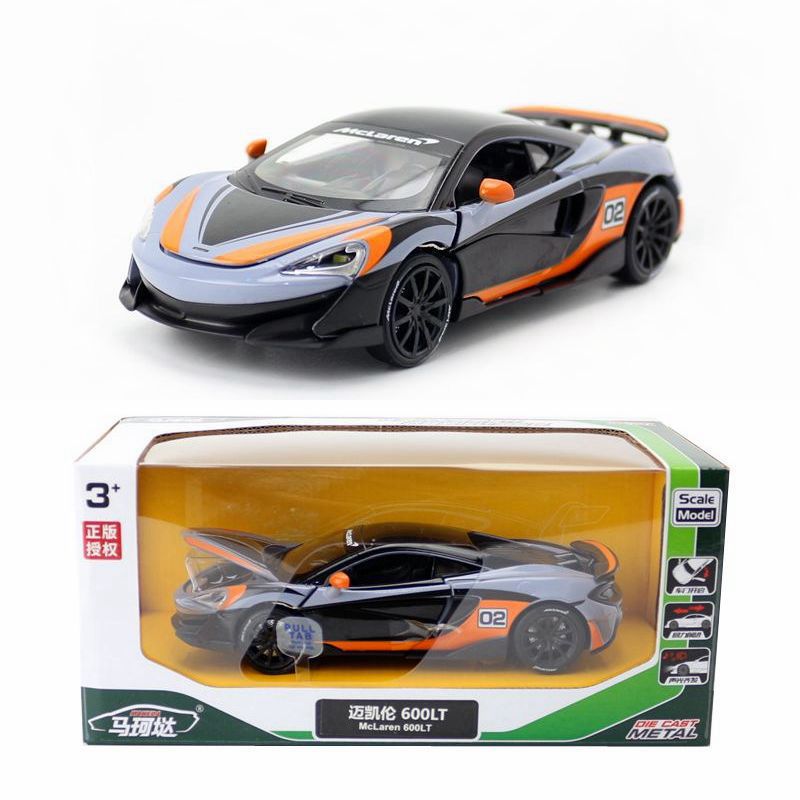 Ma Keyao modelo de coche de aleación 1 a 32 McLaren 600LT coche de carreras de retorno sonido y luz modelo juguetes al por mayor accesorios