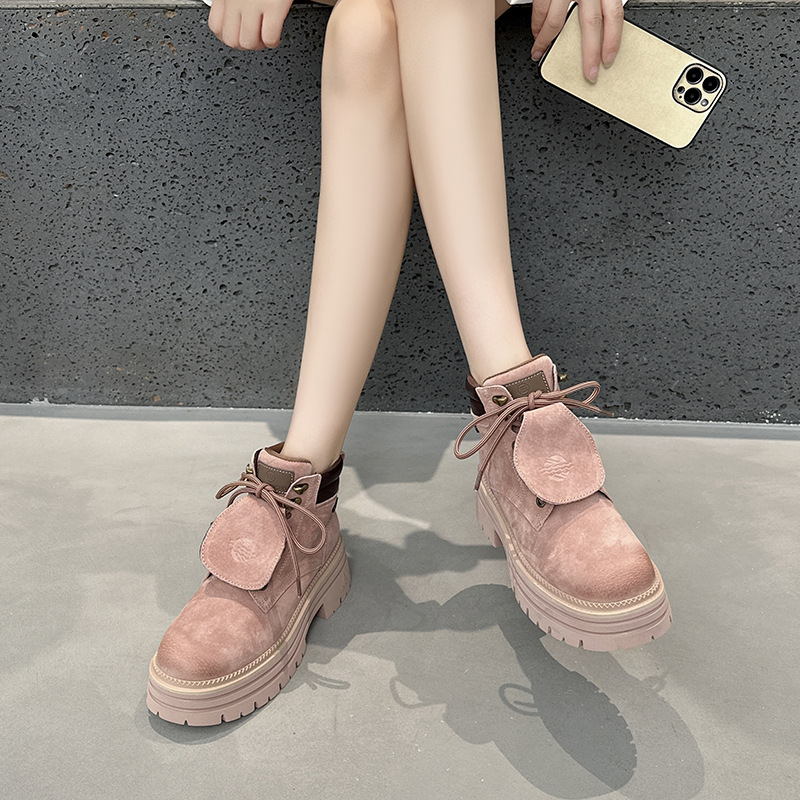 British Style Martin Boots Women Height Increasing Ankle Boots_voghion.com
