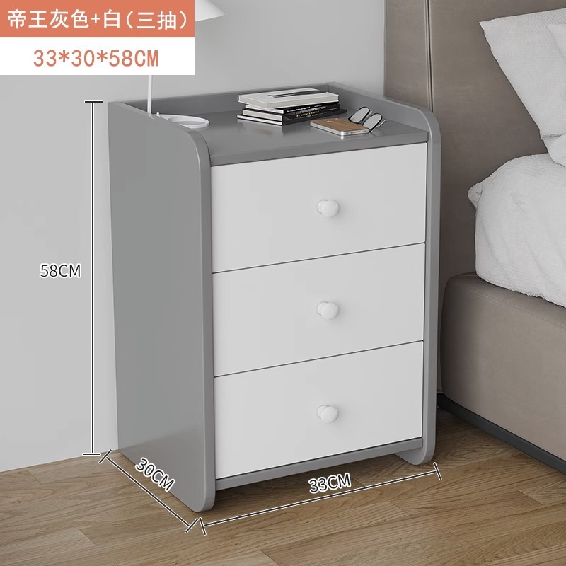 Luz mesita de noche de lujo simple dormitorio moderno pequeño estante de almacenamiento de cabecera para SALA DE ALQUILER armario de almacenamiento