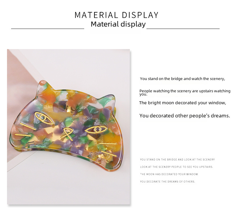 Pince à cheveux en acide acétique Kitty Épingle à cheveux en acide acétique Célébrant sur Internet coréen Nouvelle épingle à cheveux en forme de requin Épingle à cheveux en acide acétique Épingle à cheveux en forme de disque à imprimé léopard_voghion.com