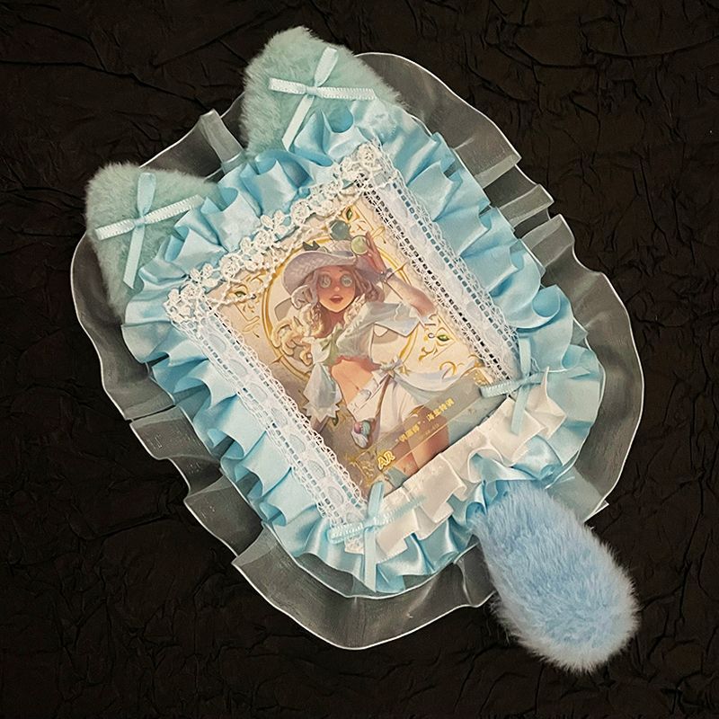 Finished decorative card sleeve lace finished diy handmade two-dimensional cute plush ear card sleeve goo card millet shop