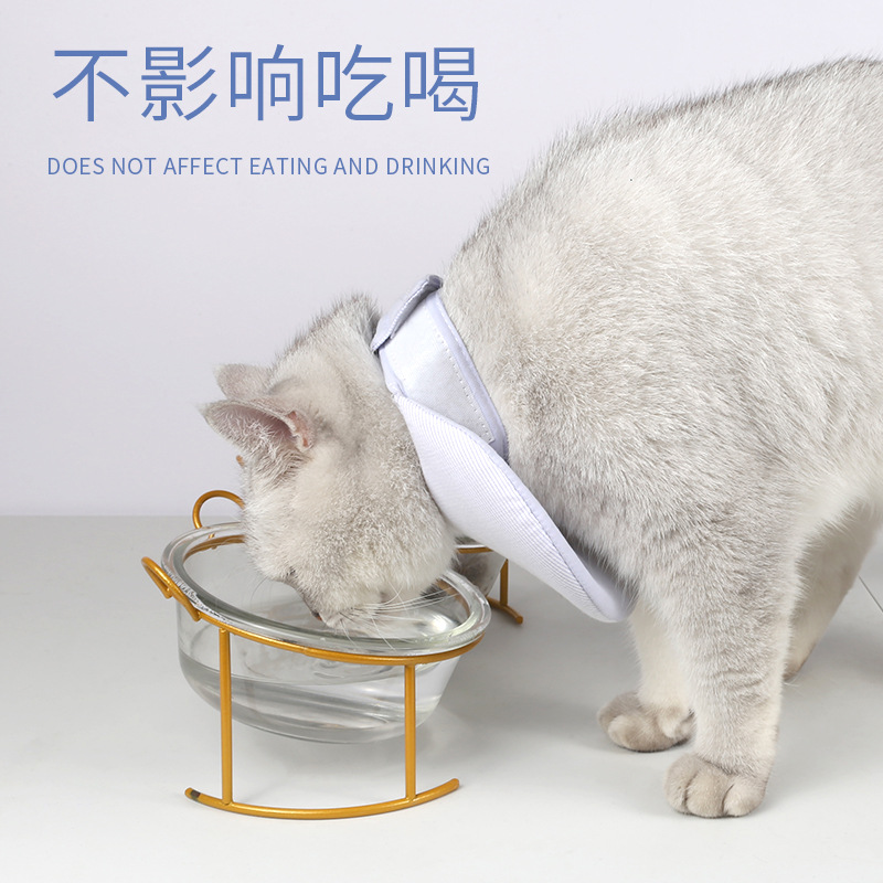 Cross-border new product pet anti-licking saliva towel cat eating and drinking bib cotton bib anti-shedding triangle towel
