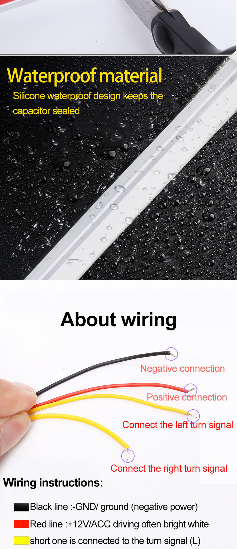 Car Led Fantasy Light Guide Daytime Running Light Modified Universal Streamer Turn Signal App Start Scanning Daytime Running Light