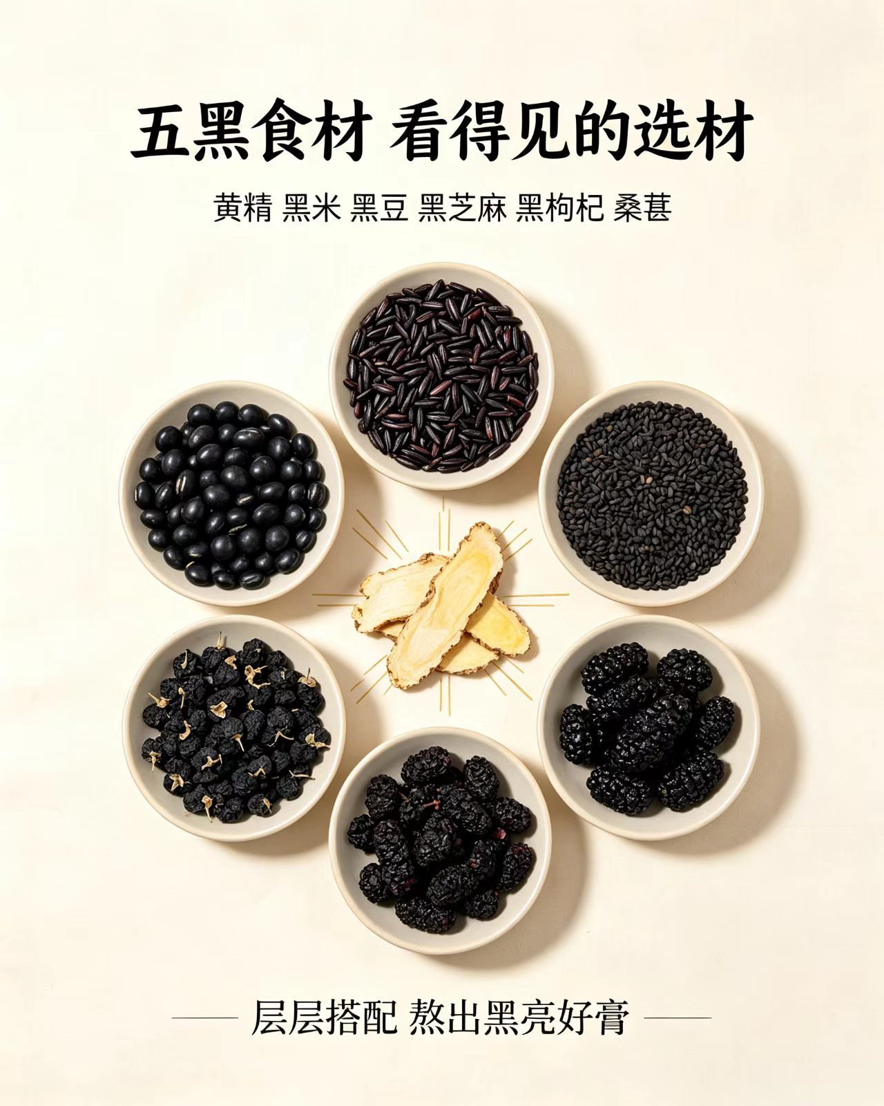 Huang Jing Wu Hei Gao Five Black Herbal Paste with Polygonatum 300g Traditional Tonic for Daily Wellness specifications
