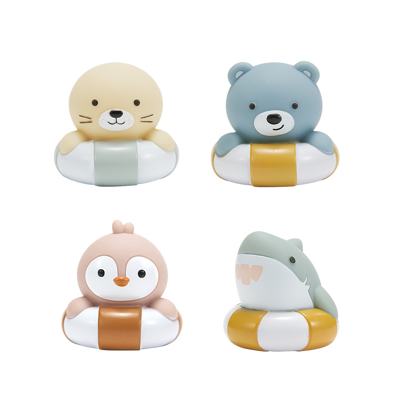 Bebé Baño de vinilo flash de juguete de natación de los animales anillo táctil de inducción de baño luminoso flotante juguete de agua