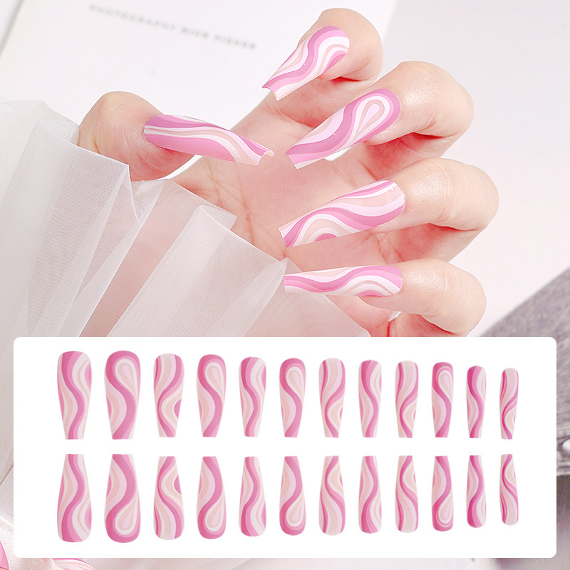 Procesamiento de uñas personalizadas, manicure de ballet manual, uñas personalizadas, patrón de uñas falsas personalizadas