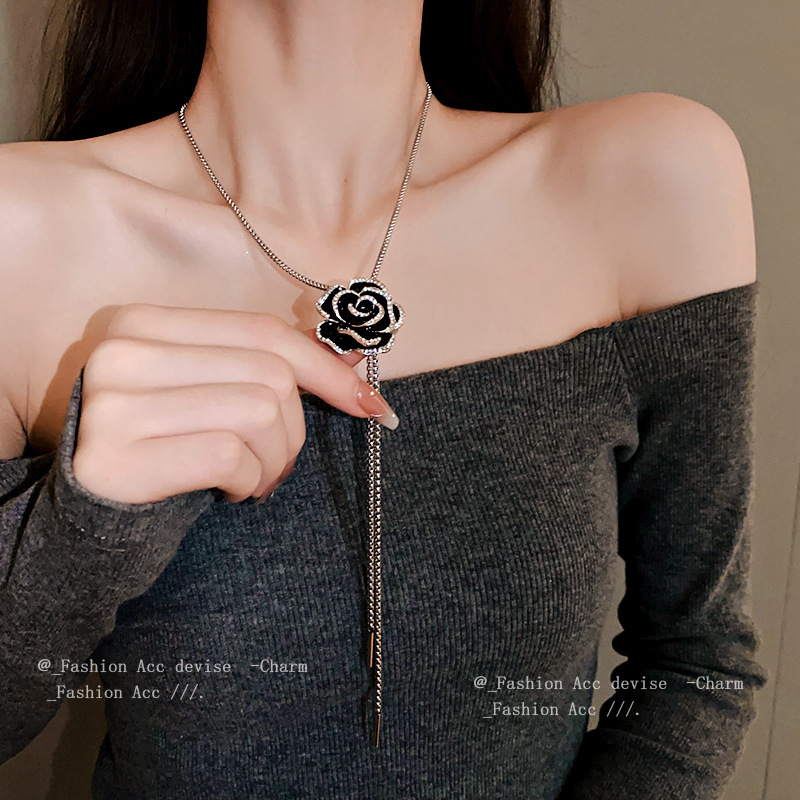 Kamelien Brosche Mit Zirkonia Und Öl-tropfen Für Damen_voghion.com