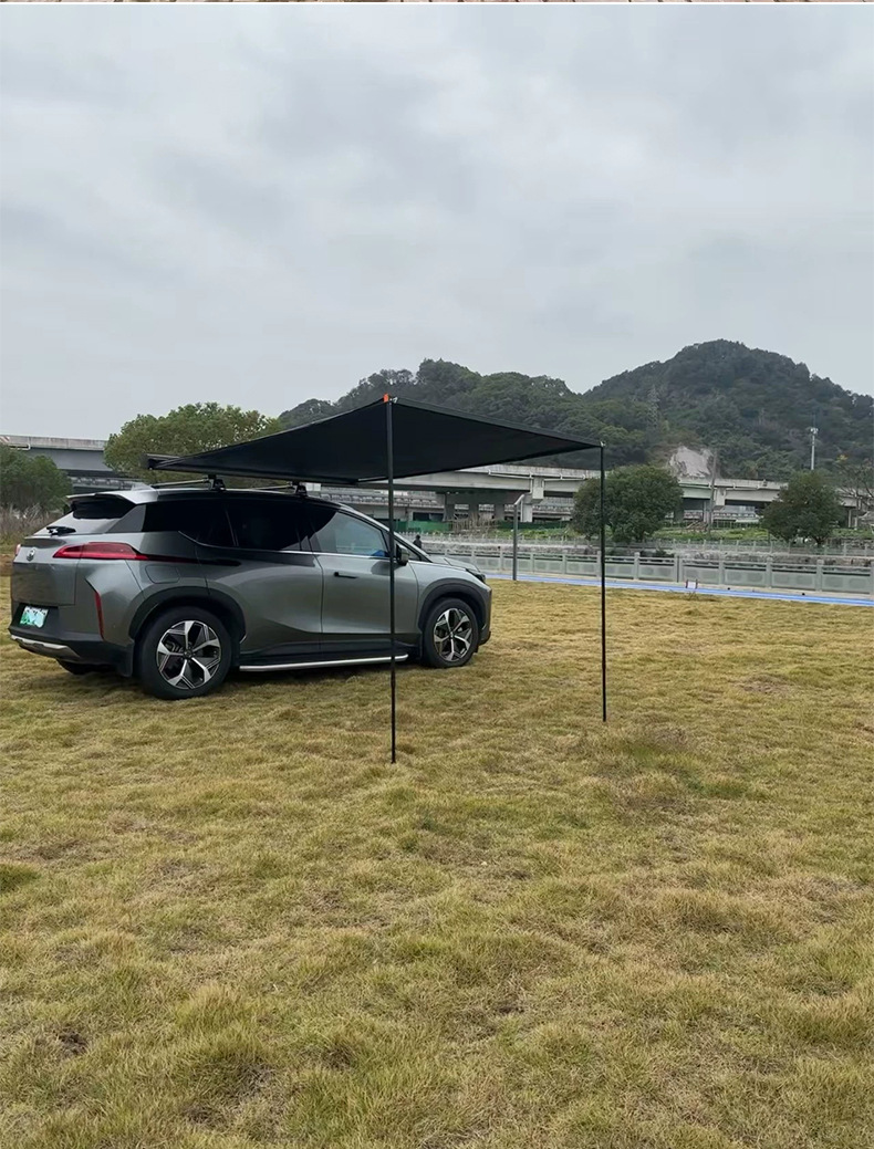 Kunhao Outdoor Vinyl Car Side Tent Canopy Tent Side Awning Off-Road Sunshade Camping Room Car-Mounted Rainproof Hard Shell