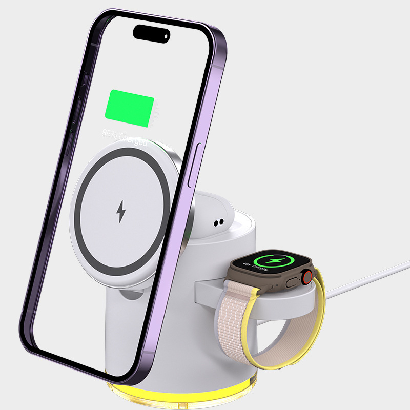 新品qi2マグネットサックスリーインワンワイヤレス充電器折りたたみスリーインワンワイヤレス充電器アップル15充電器適用|undefined