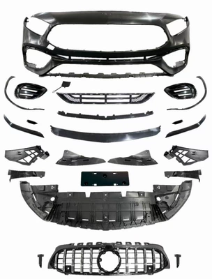 Suitable for Mercedes-Benz A-Class W177 Modification A45 Body Kit (Big Surrounded) - a-class-w177-modified-to-a45-front-bumper-silver