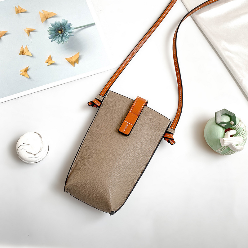 2024 verano teléfono móvil bandolera mujer estilo ins color de contraste billetera vertical todo fósforo cuero PU mini bolso bolso para teléfono móvil