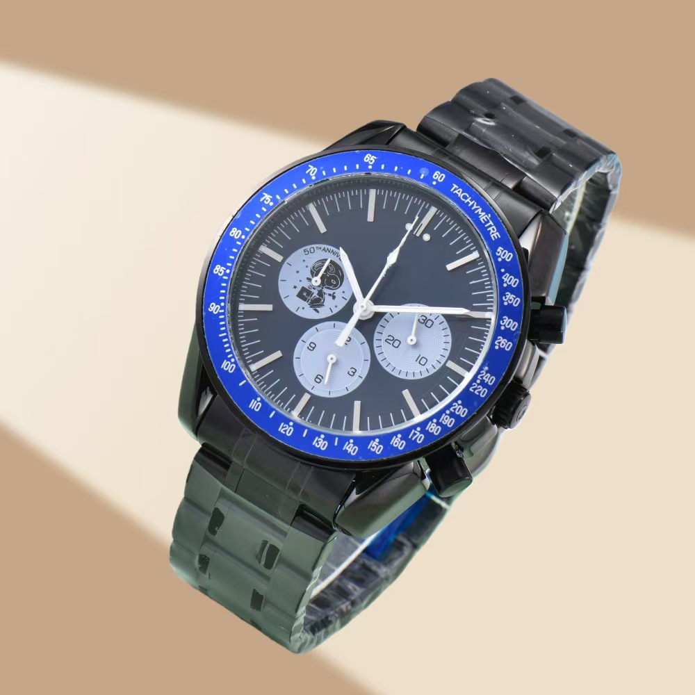 2025 Popular Men's Three-Eye Quartz Watch Steel Band Chronograph Fashion Business Watch Cross-Border Hot Sale