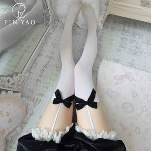 Velvet Suspenders, No Need to Take Off Bow Stockings, Velvet Bow Thigh Socks