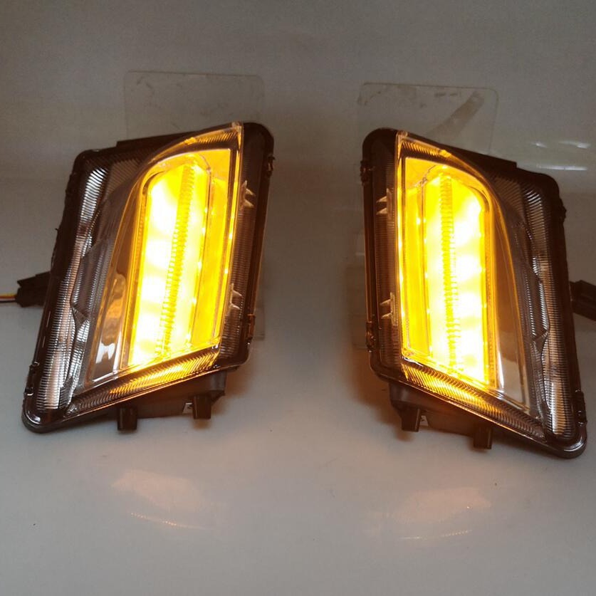 Adecuado para Cadillac ATS luz diurna, blanco y amarillo 2-color ATSL parachoques delantero luz antiniebla modificación de la luz