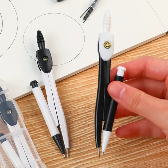 Metal compasses black and white boxed compasses set primary and secondary school students drawing examination drawing stationery gifts wholesale generation