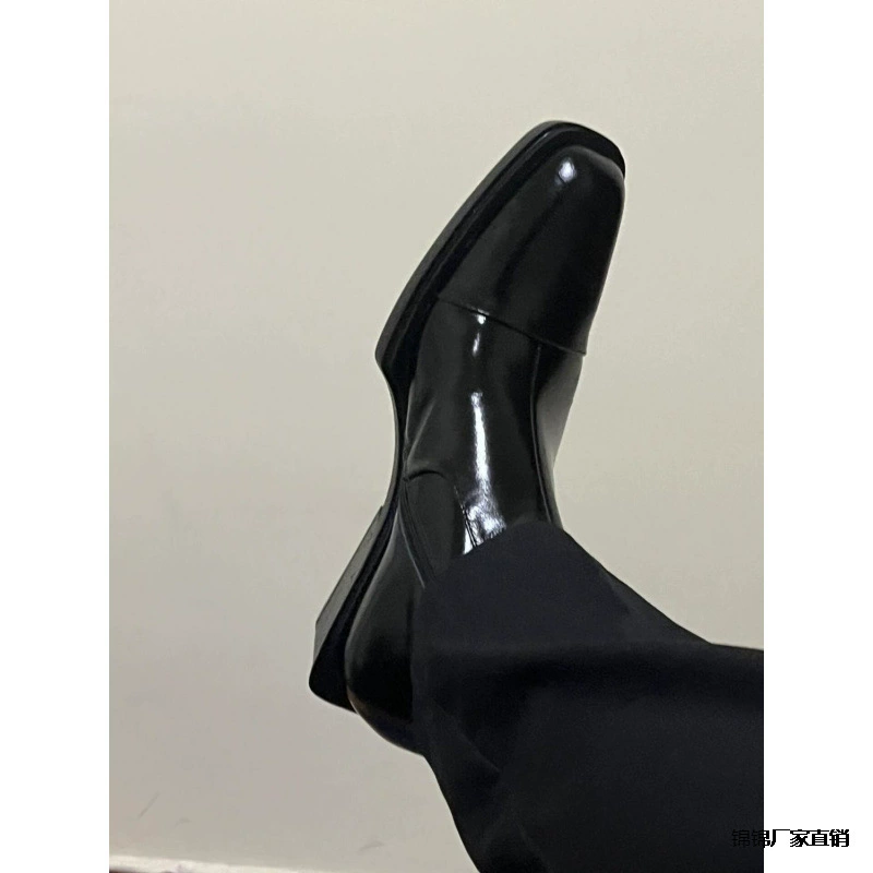 Высокие ботинки Челси с заострением средней трубки увеличивают сапоги Мартин мужской повседневный британский сапоги мужской молнии