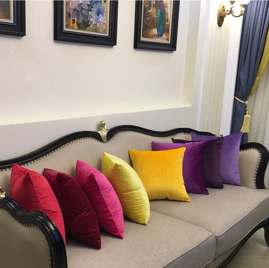 Abnehmbare und waschbare moderne minimalistische Heimtextilien einfarbige große Rückenkissenbezug Samtkissenbezug Dekokissen für Wohnzimmer und Schlafzimmer