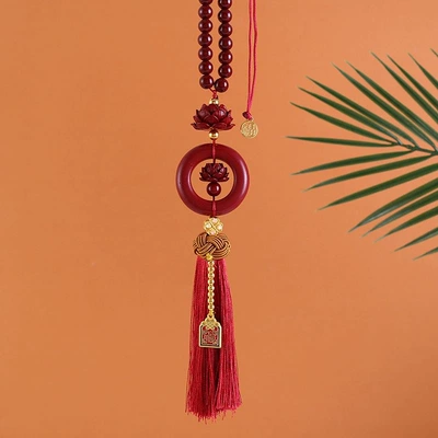 Tassel Decoration, Car hanging - large-circle-double-lotus-coffee-hat-tassel-car-hanger