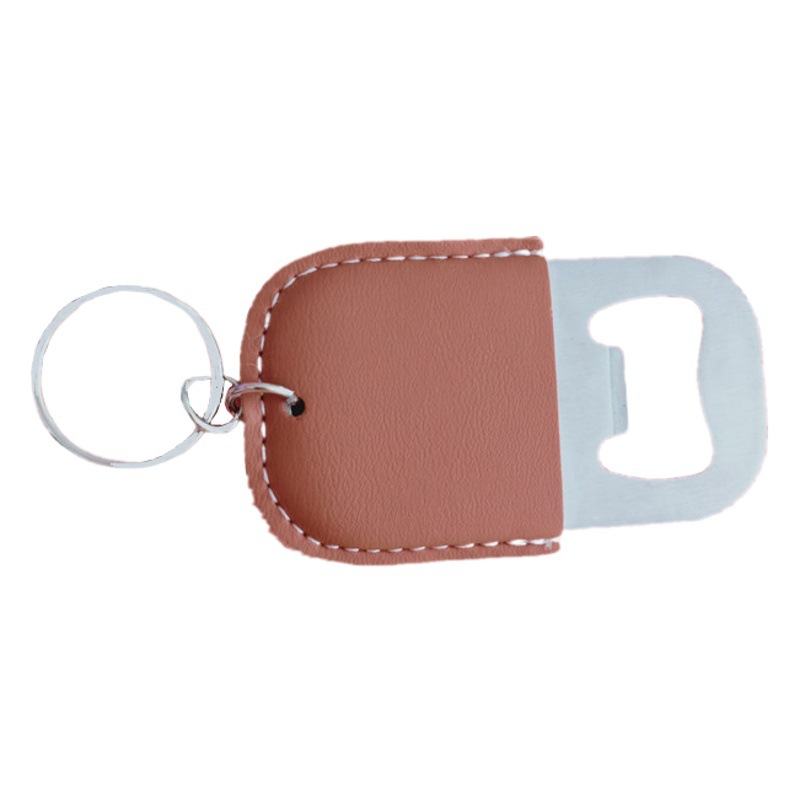 Directo de fábrica de acero inoxidable abridor de botellas cerveza cóctel abridor de botellas de vino abridor de vino herramienta creativa PU cuero llavero