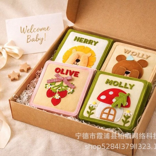 Etsy Hot-Selling Amazon New Learning Board Educational Early Education Toy Cute Felt Quiet Book Name