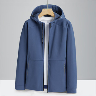 Outdoor Spring and Autumn Fleece Soft Shell Single-Layer Rushsuit Men's Warm Windproof Jacket Mountaineering Suit Printable LOGO