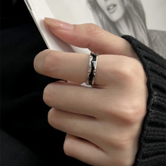 Dark ring cold style niche irregular design ring for men and women ins retro simple couple style